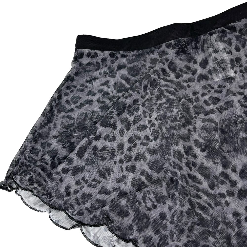 Bloch Ladies Janise Animal Print Mesh Pull On Skirt M Black Gray New - Picture 9 of 12